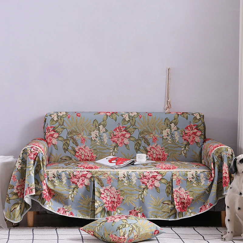 

Flower Prints All-inclusive Universal Sofa Cover Dust Cover Couch Home Decoration Sofa Slipcover for Living Room