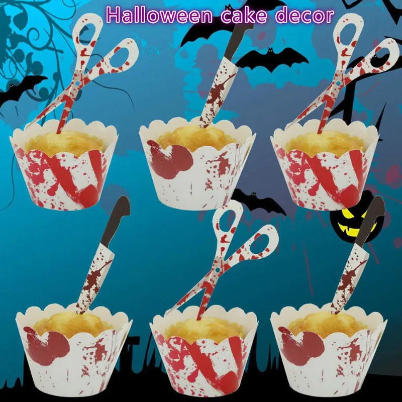 

2019 Halloween Cake Border Card Insertion Ghost Festival Party Pumpkin Bat Spider Card Theme Series Halloween Party Supplies