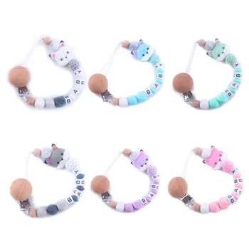 

Silicone Letter Pacifier Clips Chain For Infant Feeding Toddler Chew Toy Clips 23GD