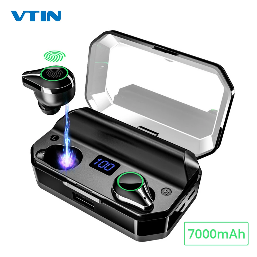 Беспроводные наушники Vtin XV368 Bluetooth 5 0 TWS с 7000 мАч зарядный чехол 8 часов работы