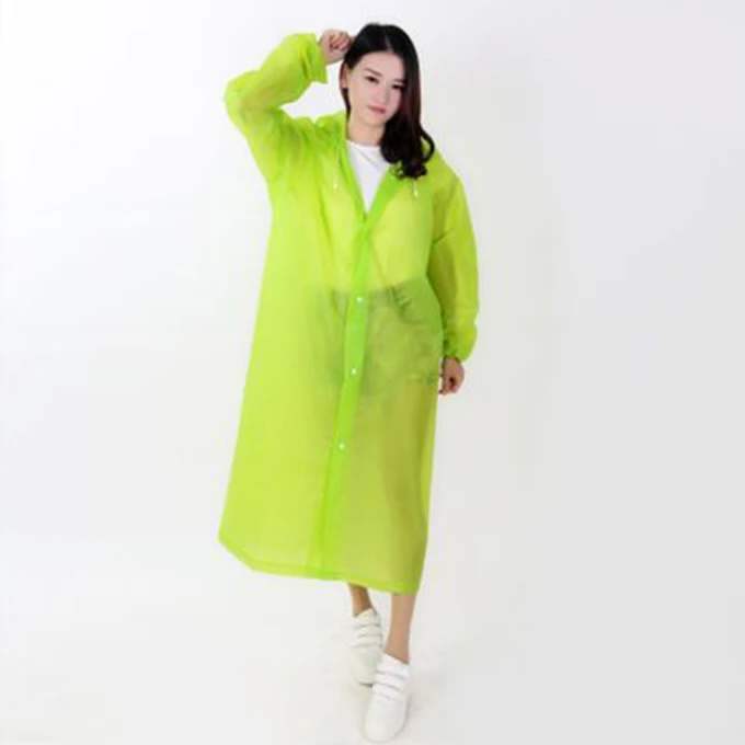 green ZQBXJDWFashion EVA мужской и женский плащ Толстый водонепроницаемый плащ пончо пальто для взрослых прозрачный походный плащ с капюшоном комплект - Цвет: green