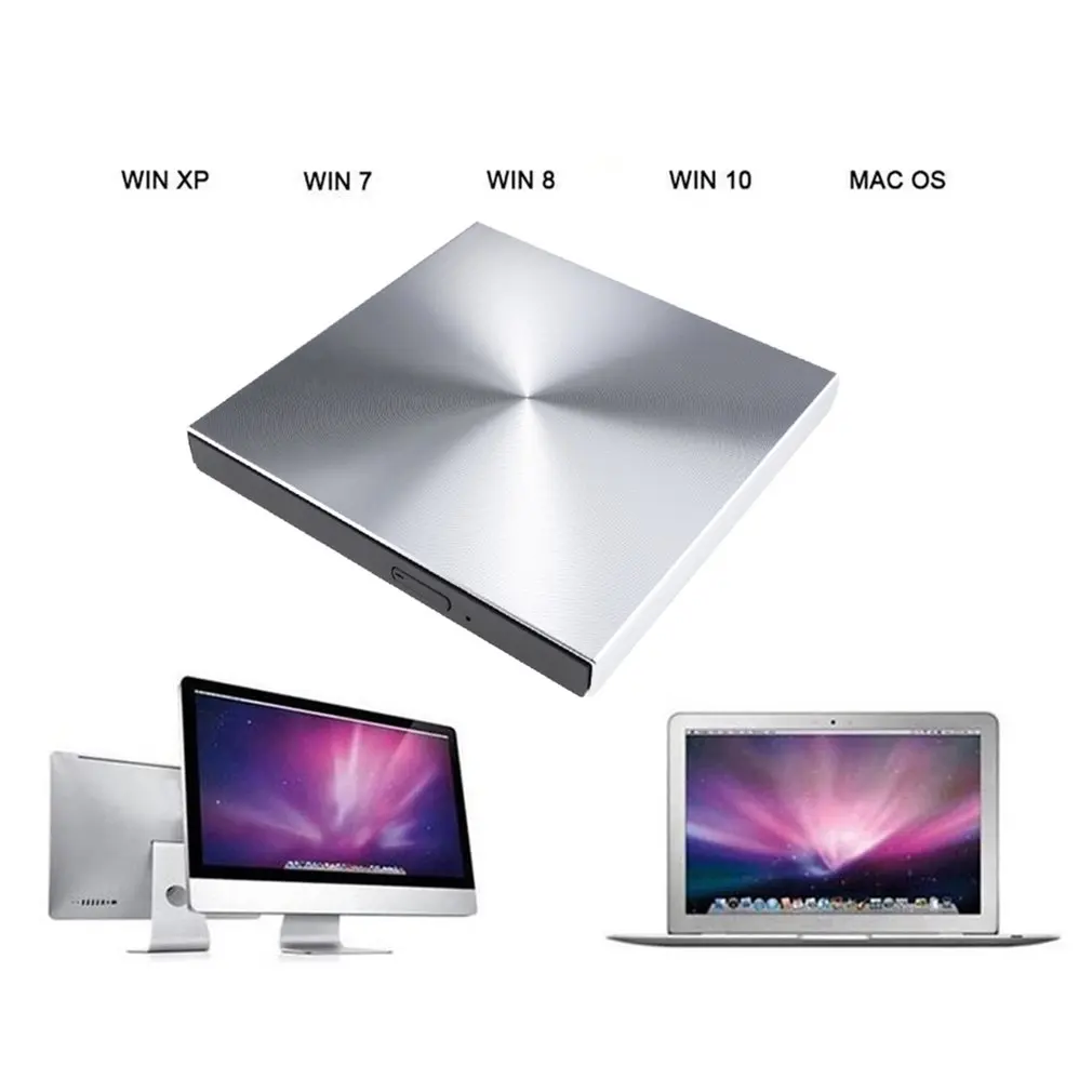 Компактный размер тонкий внешний USB 3 0 ноутбук ПК привод DVD RW CD Писатель горелки
