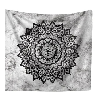 

Tapestry Wall Hanging Mandala Flower Indian Hippie Wall Art Wall Tapestry Bohemian Psychedelic Gradient Grey Wall Hangings, Bedr