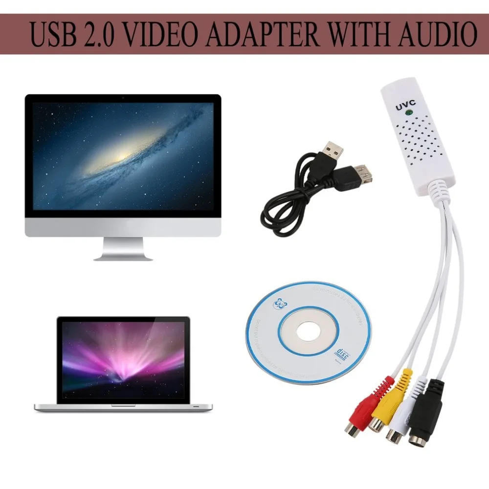 Высокое качество портативный USB 2,0 Easycap Аудио видео захвата карты адаптер VHS для DVD видео захвата для Win7/8/XP/Vista