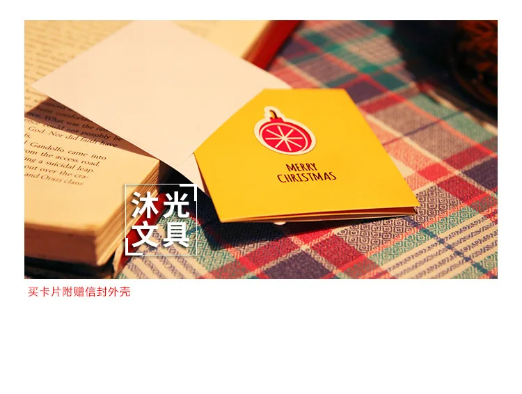 Creative Christmas Cards Origional Thanksgiving Hollow out Mini Card Wholesale Simple Cartoon Message Card Send Envelope