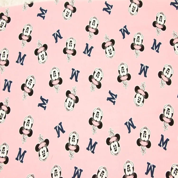 140 см ширина Минни Маус принт розовый искусственный хлопок ткань для мальчиков и девочек одежда Hometextile наволочка Sewing-BK562