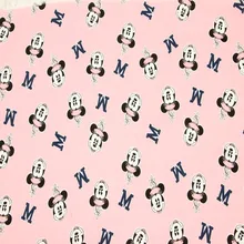 140 см ширина Минни Маус принт розовый искусственный хлопок ткань для мальчиков и девочек одежда Hometextile наволочка Sewing-BK562