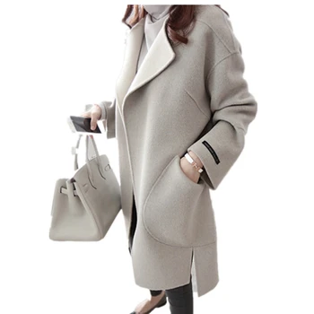 

Winter Autumn Women Jackets 2020 New Thick Long Poncho Female Coats Belt Oversized High Quality Quilt Long Coat Manteau Femme
