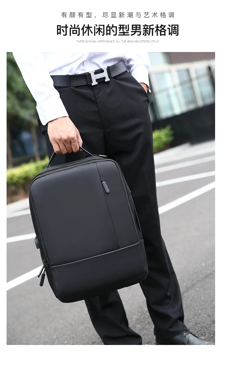 Litthing модная мужская школьная сумка для ноутбука Мягкая с usb-портом для зарядки молния водонепроницаемый Противоугонный Повседневный Рюкзак