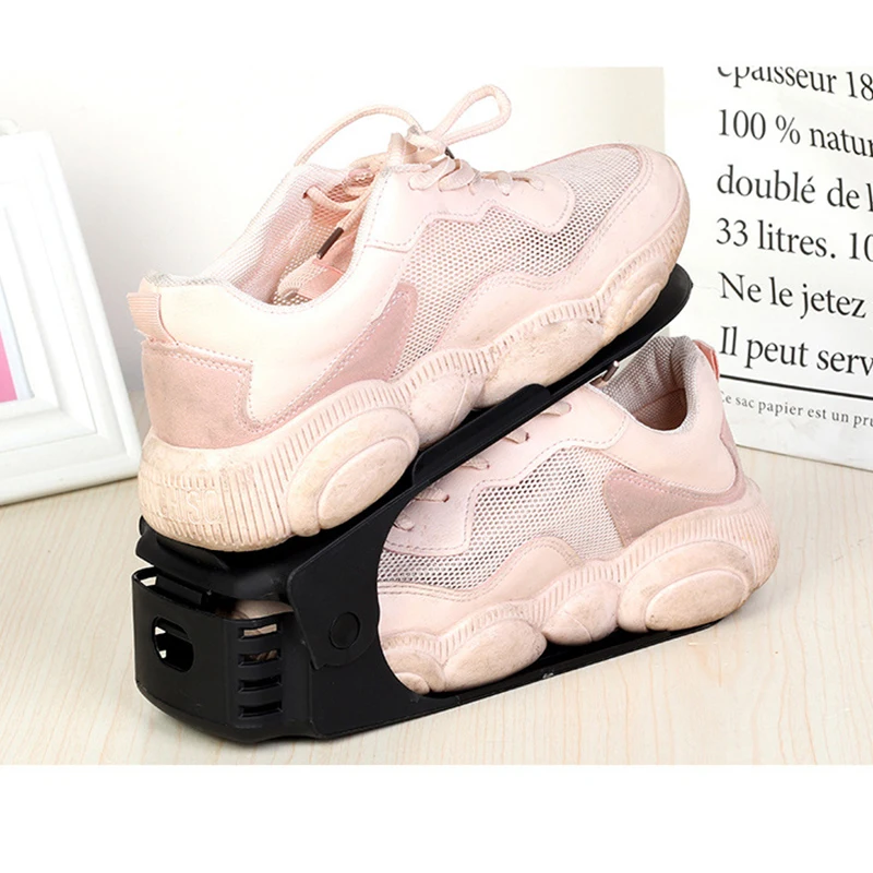 

Thicken Adjustable Storage Shoe Rack DIY Creative Simple Plastic Double Shoe Rack Can Save The Shoe Space 10 Colors 2019 New