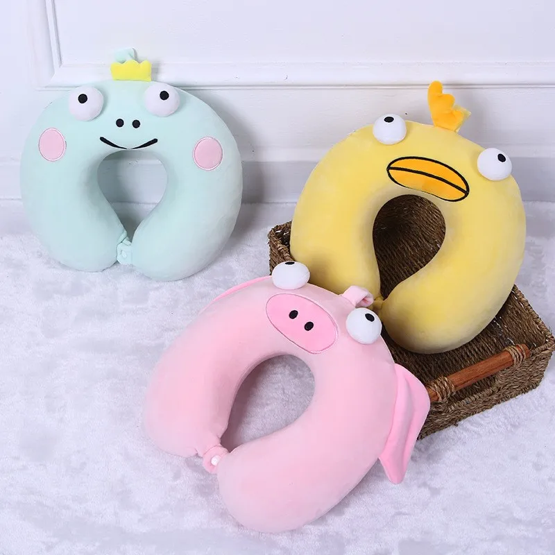 

New Memory Foam Pillow Cute Cartoon Animal U Shaped Travel Pillow Car Air Flight Pillows Neck Support Headrest Cushion Soft