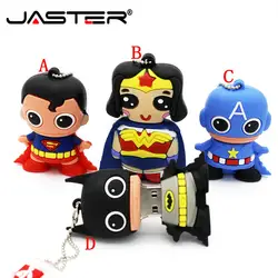 JASTER 2019 Новый мини usb флеш-накопитель Супермен 4 ГБ 8 ГБ 16 ГБ Флешка 32 Гб 64 Гб США капитан Бэтмен креативный мини-диск U