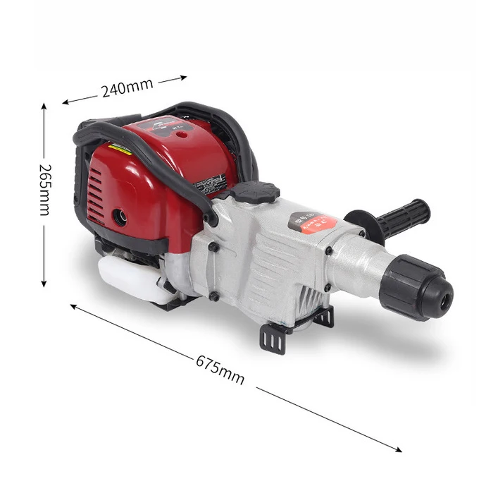 Four-stroke Gasoline Driller Impact Drill Concrete Rock Electric Hammer Broken Stone Petrol Pickaxe Dual-use Rock Drilling Tools 3