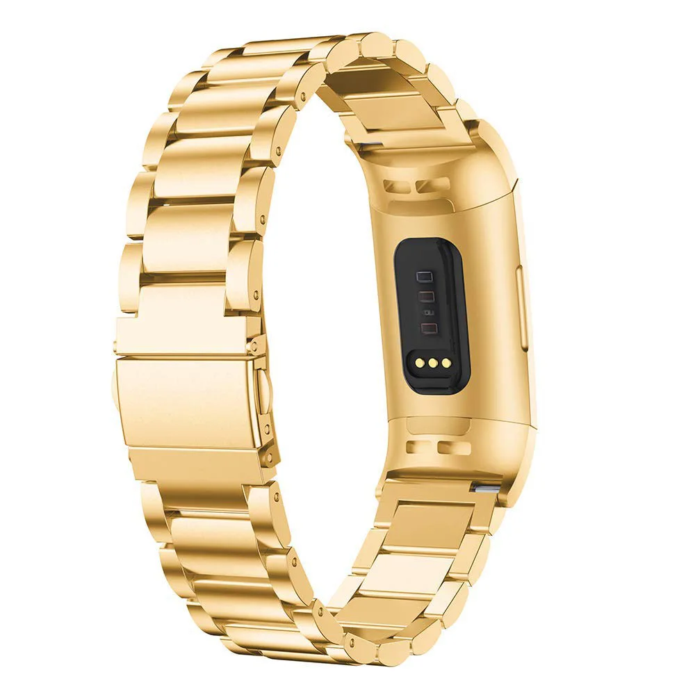 Подходит для Fitbit Charge 3 браслет из трех бусин браслет из нержавеющей стали бабочка Пряжка стальной браслет