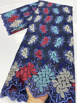 

XIYA African French Dry Lace Fabric Swiss Voile Lace Fabric 2020 High Quality Cotton Lace Embroidered For Wedding QF3555B-1