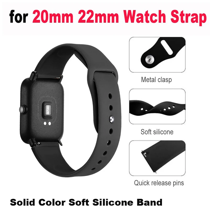 Силиконовый мягкий ремешок для Xiaomi Huami Amazfit Bip BIT Lite Молодежные умные часы браслет на запястье для Amazfit Bip ремешок для часов 20 мм ремешок