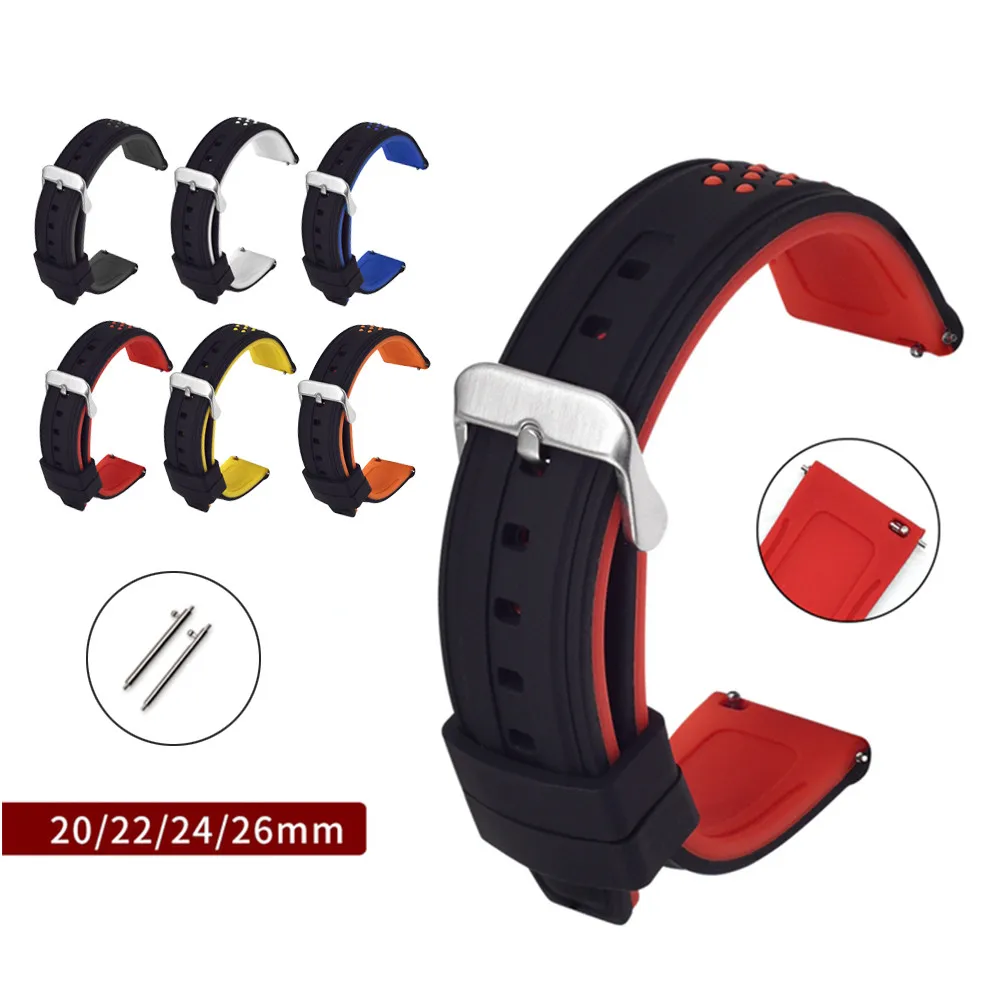 Ремешок силиконовый для Samsung Galaxy Watch 42 мм 46 Active 2 Gear S3 S2 Amazfit быстросъемный браслет 20