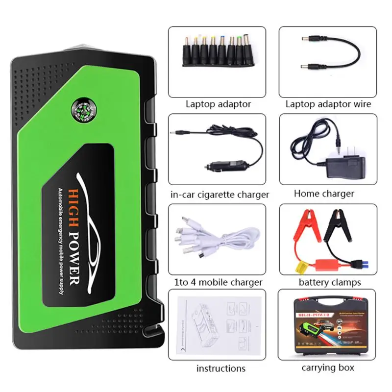 9000Ah 12V автомобильное аварийное пусковое устройство USB СВЕТОДИОДНЫЙ светильник power Bank мобильное зарядное устройство бустер автомобильные аксессуары