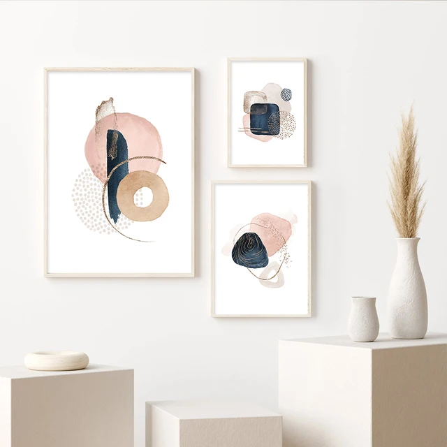 Navy Blue Boho Geometric Canvas