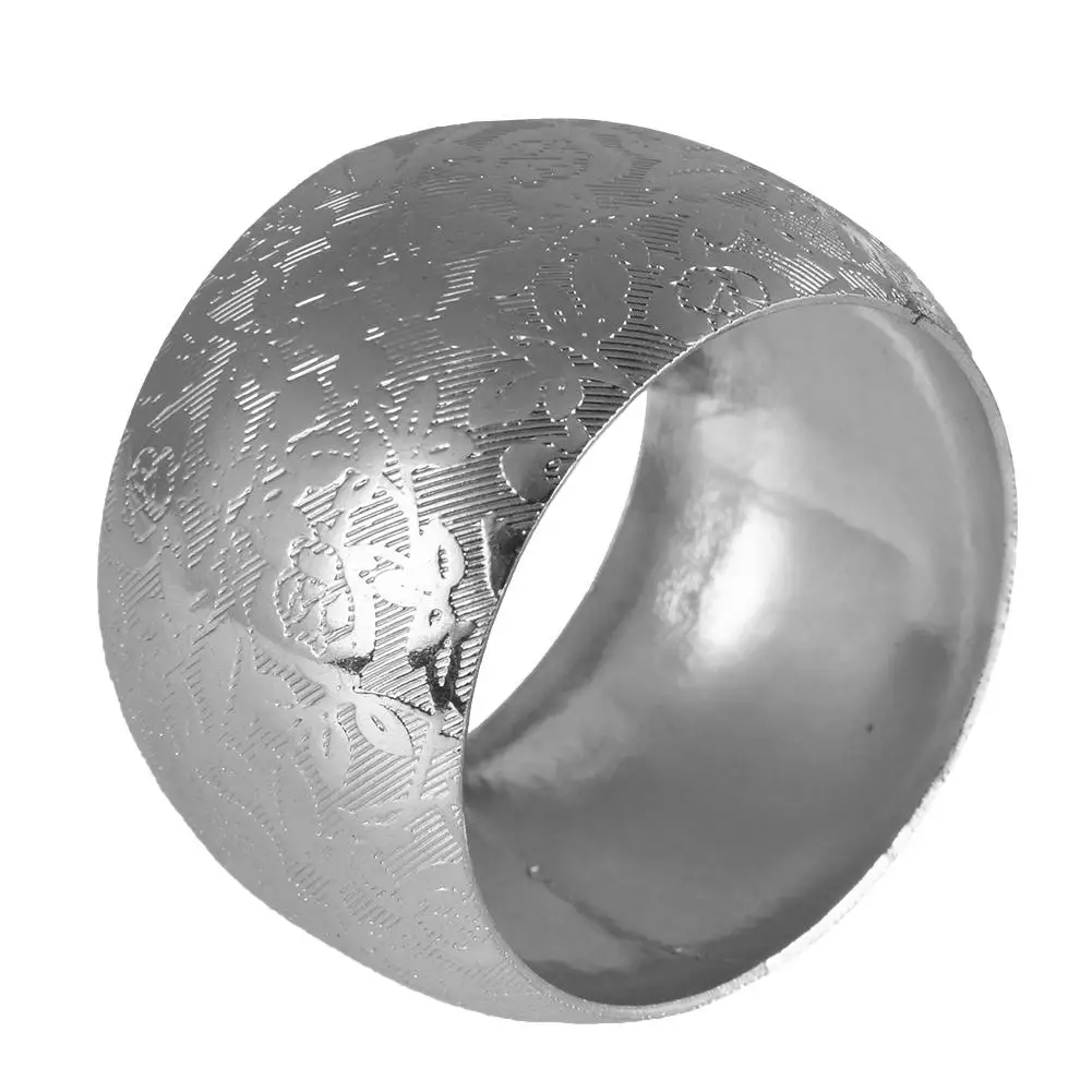 Silver 1 шт. кольца для салфеток, Держатель салфеток для обеда, пряжки для салфеток, для вечеринок, дней рождения, свадьбы, украшение стола - Цвет: Silver