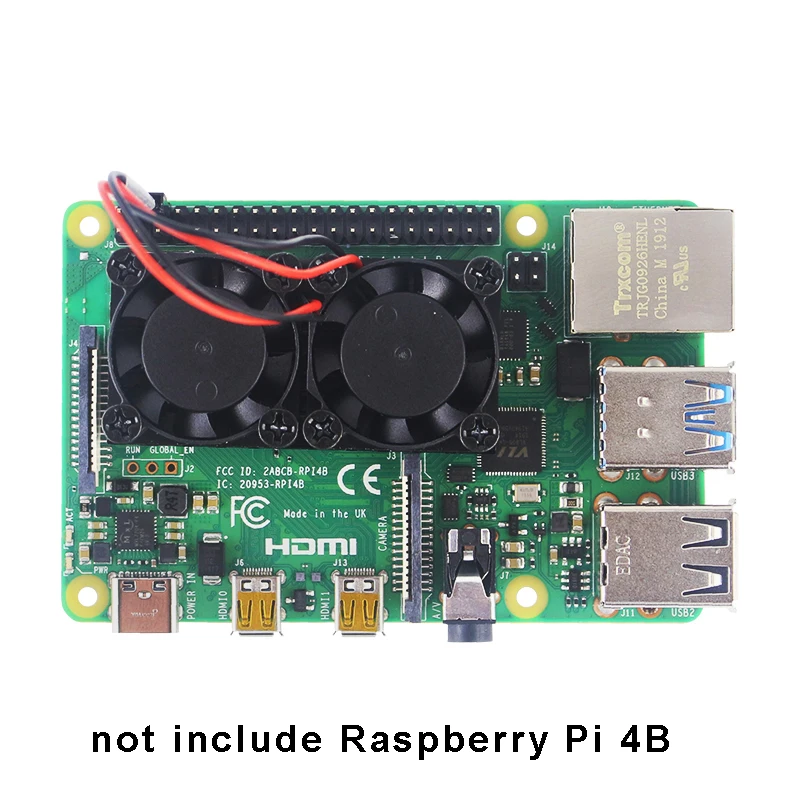 Raspberry Pi 4 Модель B двойной вентилятор с радиатором двойной вентилятор охлаждения кулер радиатор для Raspberry Pi 4 4B