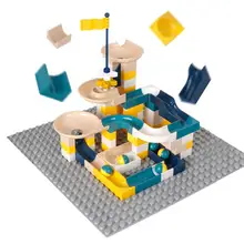 100 шт мраморная гоночная игра DIY лабиринт трек Строительный блок Набор пластиковых кирпичей обучающая игрушка для детей Детский подарок