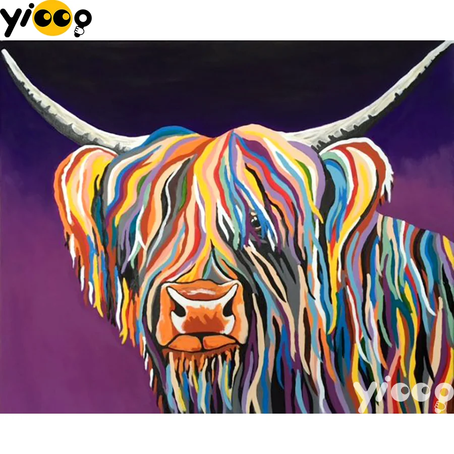 

Full Square/Round Drill 5D diamond embroidery colorful Cattle diamond Painting Rhinestones mosaic Cross stitch Decor EX0198