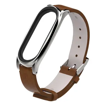 

Leather Watch Band Strap for Xiaomi Mi Band 3/4 Smart Watch Wristband Replacement Bracelet Watchband Pattern Horse Strap Mental