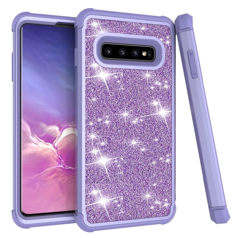 Блестящий блестящий чехол для телефона samsung Galaxy S10/S10e/S10+ Plus, Гибридный бампер с бриллиантами, противоударный прочный защитный чехол с кристаллами