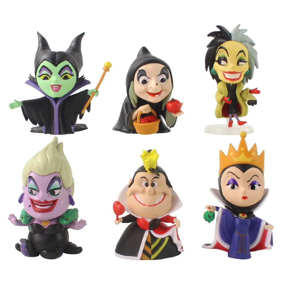Экшн-Фигурки 6-8 см 6 шт./лот Disney Урсула Уэй королева сглаза малефисент Cruella De Vil