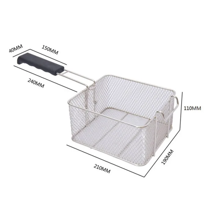 Stainless Steel Deep Fat Fryer Basket Oil Fried Chips Fish Nuggets Fry Food Kitchen Cook Pan SP99
