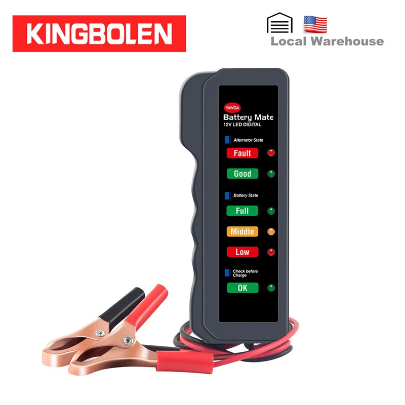 

Battery Tester BM310 12V Copper Clip version Car Digital 6 LED Light Alternator Auto Battery Analyzer