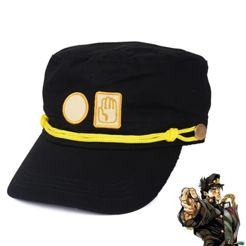 

Anime JoJo's Bizarre Adventure Cap Kujo Jotaro Cosplay Props Black Hat Accessories Star Platinum Prop JOJO Cap