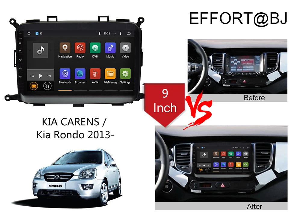 Excellent 9 Inch Full touch Screen Android 9.0 Octa Core Car GPS Navigation For KIA CARENS 2013-2019 Multimedia Player Head Unit Radio BT 1