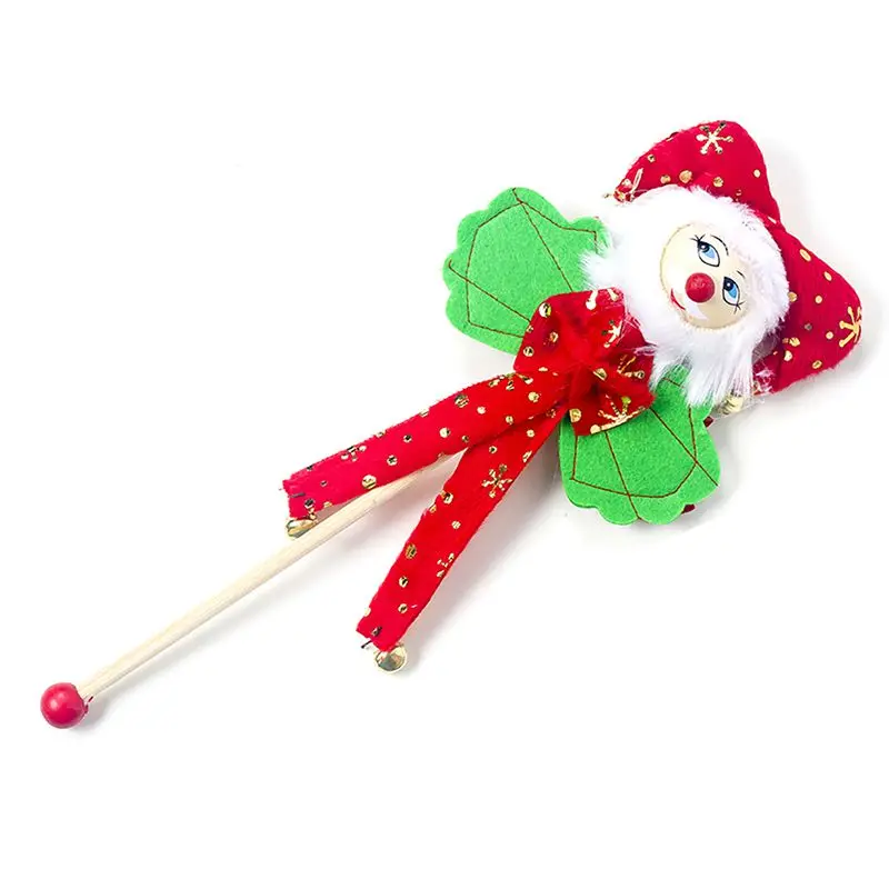 Christmas Bells Plush Doll Holiday Kids Toy Decor Hand Ring Bells With Wooden Handle Gift Home Ornaments Adornos De Navidad