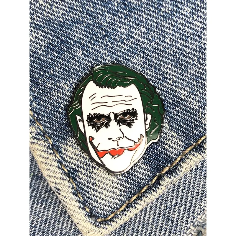 DC Clown Joker Enamel Pins Horror Chucky Face Stephen Kings IT Penny Wise Metal Badge Brooches For Children Bag Gifts Jewelry - Окраска металла: 1