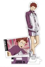  Anime Haikyuu!! Hinata Shoyo Tobio Kageyama Double Plug Acrylic Figure Stand Model Plate Cosplay Cartoon Keychain Table Gift 