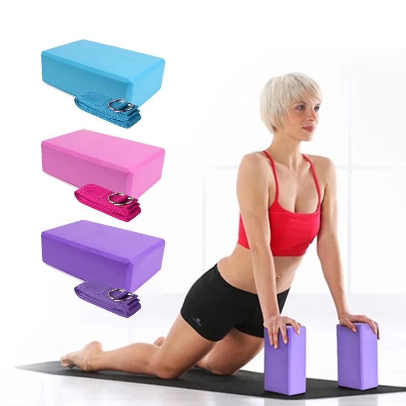 

EVA Yoga Block Set Exercise Workout Tool Pilates Brick Fitness Belt Set for Stretching Training Body Shaping Fitness Equipment