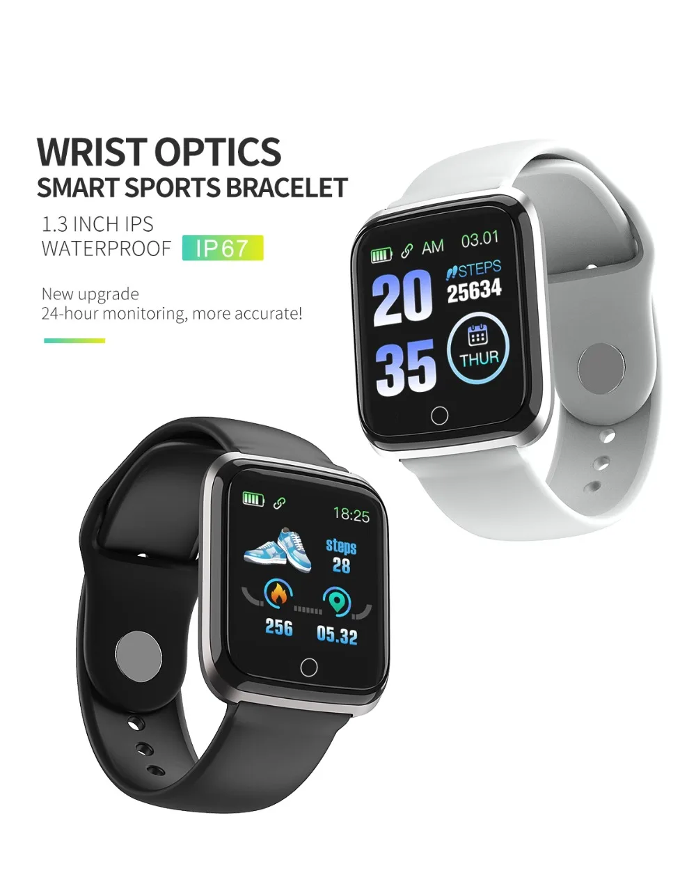 New Smart Watch Heart Rate Blood Monitor Fitness Bracelet Pressure Clock Health Watch Pedometer SmartWatch For IOS Android Phone (1)