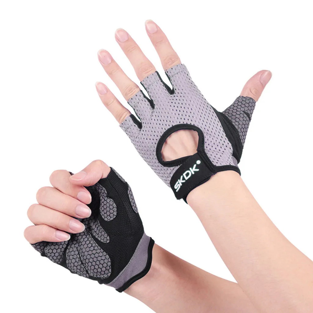 Мужские и женские спортивные перчатки для тяжелой атлетики, бодибилдинг, полпальца, тренировочные Перчатки для фитнеса, противоударные нескользящие спортивные тренировочные перчатки