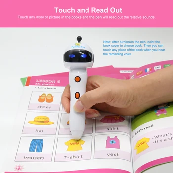 

Digital Children English Talking Pen with 3 Interactive Books 6 Languages Learning Device Voice Learning Pen Kit Educational Toy