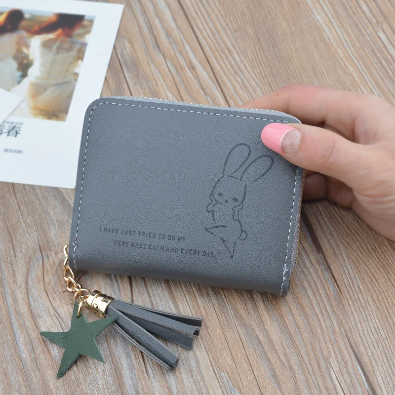 

New Korean Small Wallet Ladies Short Zipper Money Bag Key Coin Purse Student Mini Wallet