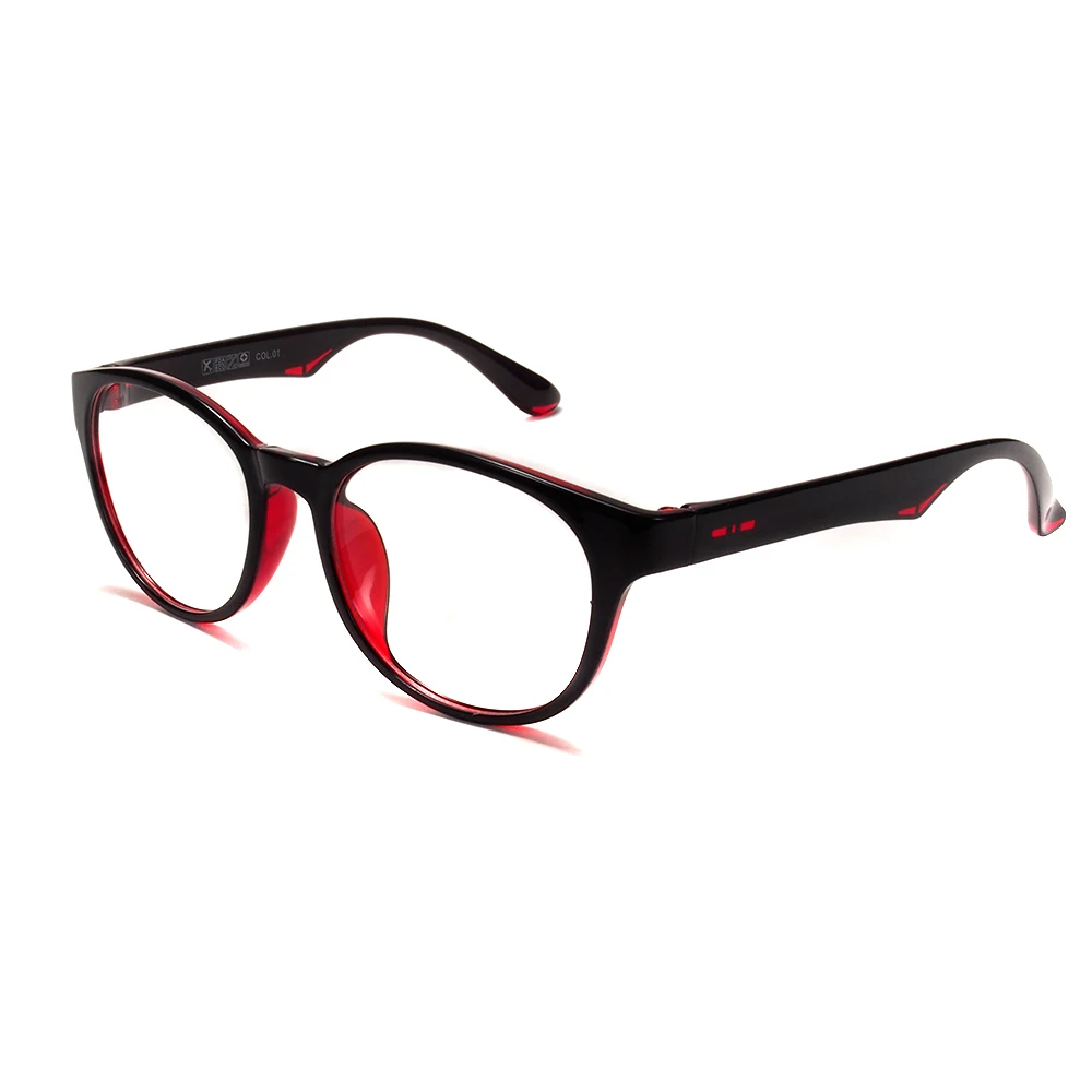 Black red Модный Круглый полный обод размер 49-19-143 TR90 рамка также может быть оснащена анти-синий светильник оптические очки - Цвет оправы: Black red