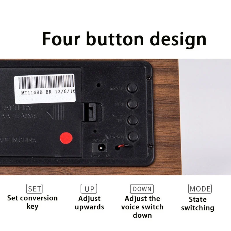 Светодиодный Деревянный Будильник цифровой термометр Таймер Календарь современный стол для студентов прикроватные часы украшение дома