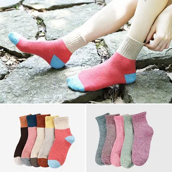 

5 Pair Women Lady Socks Warm Breathable Elasticity Fashion for Autumn Winter XRQ88