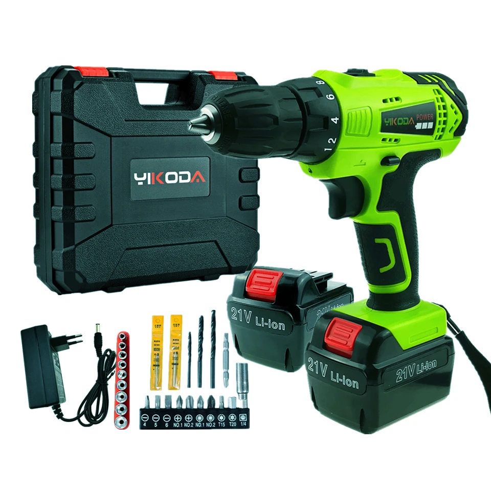 

21v Cordless Drill Battery Electric Screwdriver Household Rechargeable Cordless Tools 2PCS Battery Plastic Case Accessory