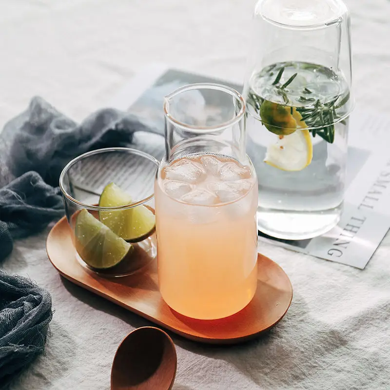 Mini Glass Water Bottle Heat-Resistant Juice Container Beverage Jugs Flower Tea Pot Milk Cups Home Supplier Bar Drinkware | Дом и сад