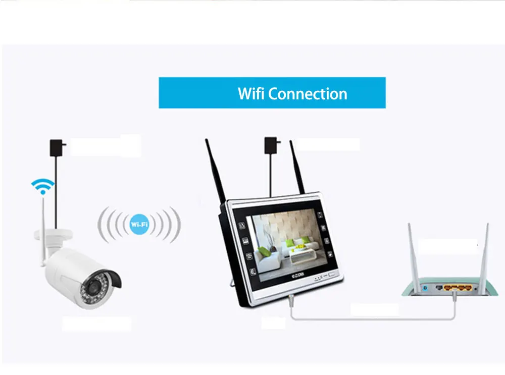 8-канальный Full HD Wi-Fi Беспроводной NVR экран CCTV система 1080P IP камера wifi Открытый водонепроницаемый CCTV камера безопасности комплект наблюдения