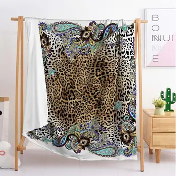 

New leopard charm sleeping blanket cover blanket travel blanket flannel blanket single double large customized blanket bedding