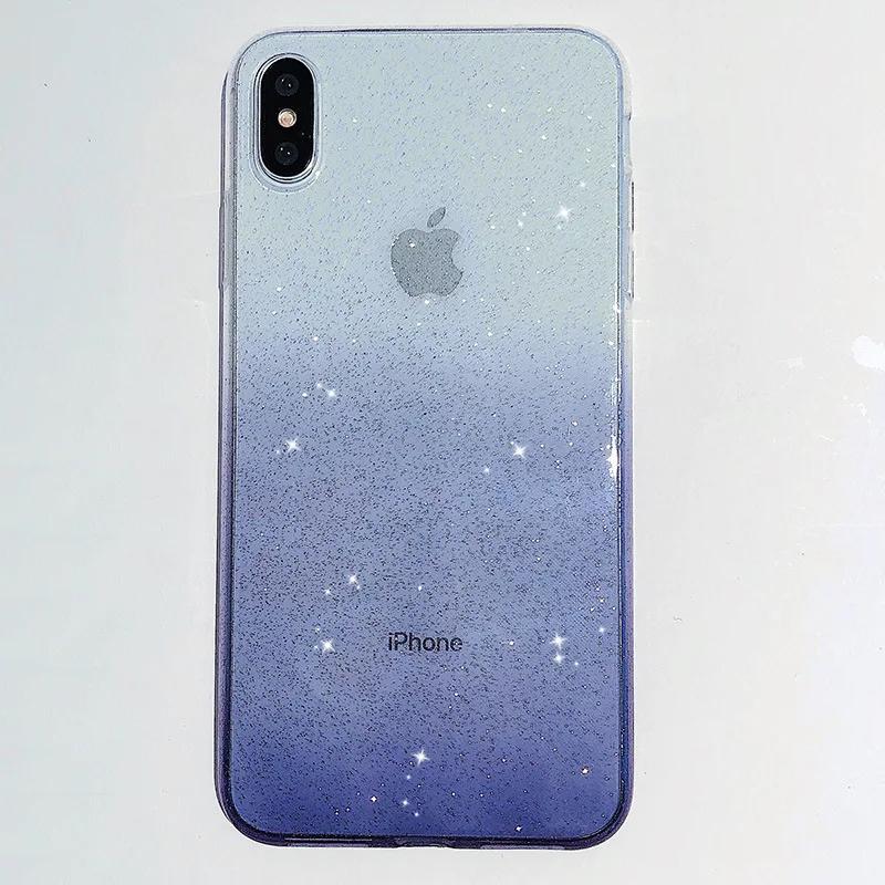Блестящий градиентный Чехол для мобильного телефона iPhone11 для iphone6 7 8p X XS XR MAX прозрачный ТПУ защитный чехол